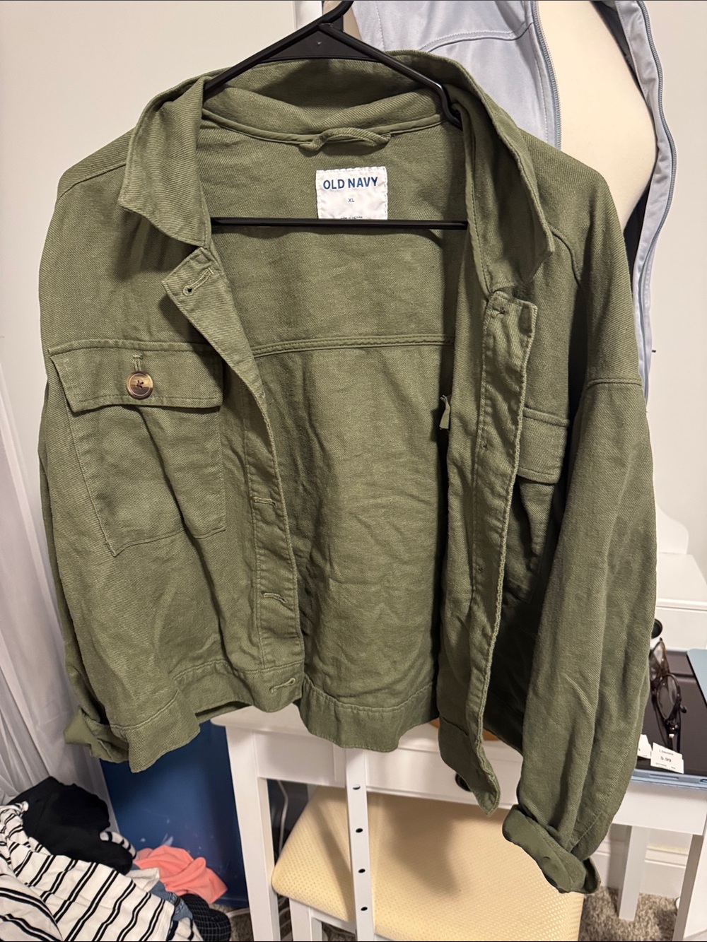 Old Navy Olive Utility Button-Front Jacket